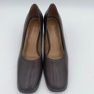 Naturalizer Women’s Size 9N KARINA Brown Leather Shoe Block Heel Slip On Pumps